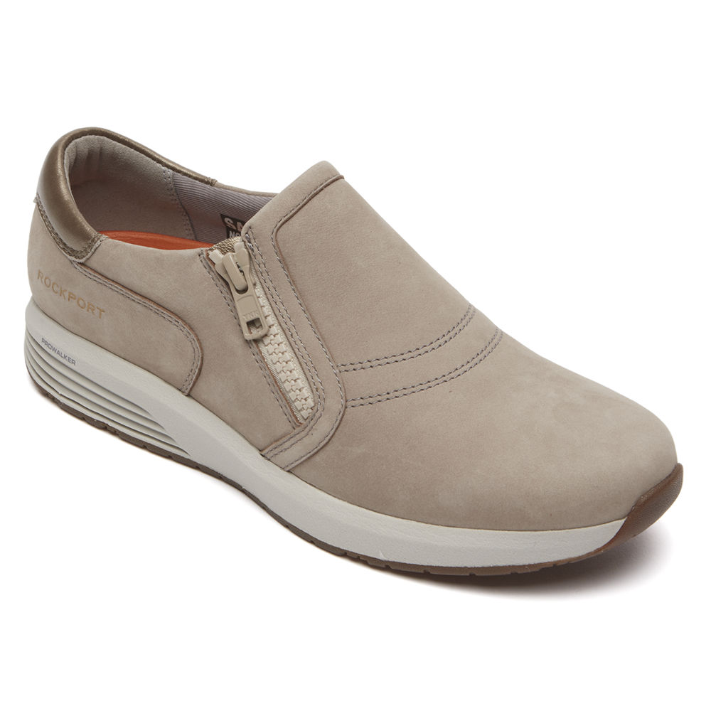 Rockport Womens Sneakers Grey - Trustride ProWalker Slip-On - UK 945-HWGJCX